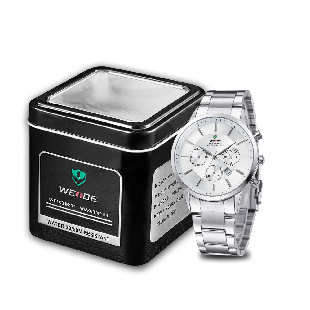 WEIDE  Casual Genuine Luxury Brand Military Watches Japan Quartz Movement Men Business WatchesWaterproof Wristwatch Gift for Men