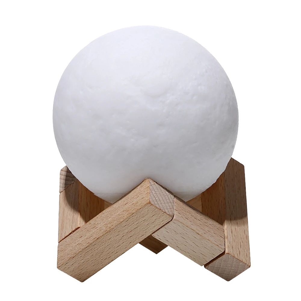 

2018 LED Light Rechargeable 3D Print Moon Lamp 3 Color Change Touch Switch Bedroom Bookcase LED Night Light Home Creative Gift