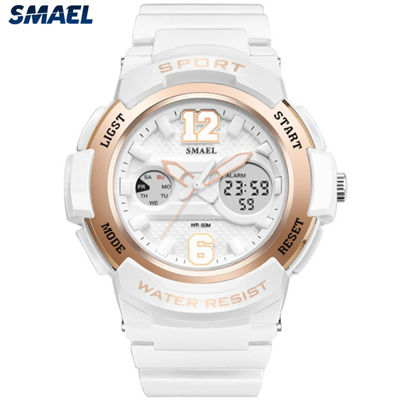 SMAEL Новые повседневные Модные кварцевые часы для мужчин s спортивные цифровые часы для мужчин и девочек водонепроницаемые студенческие часы для женщин Relogio Masculino