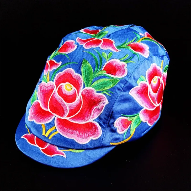 Новая национальная ветровка вышивка Цветочная шляпа козырьки наружная туристическая кепка для женщин 02