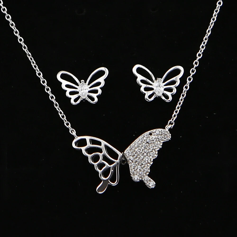 TrinketSea New Style Butterfly Pendant 925 Sterling Silver Bridal