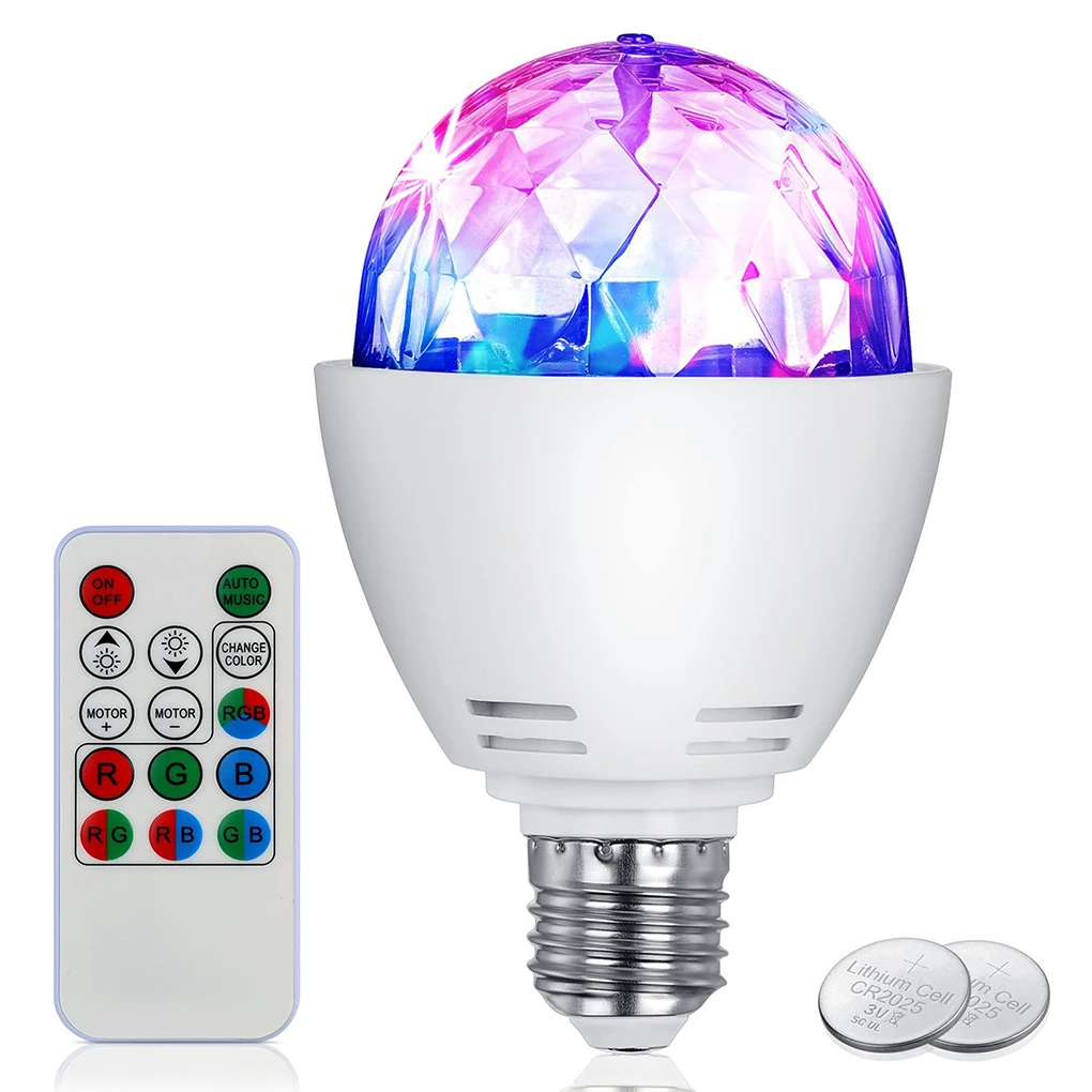 

Disco Light Bulb LED Party Bulb 3W E27 Rotating Stage Strobe DJ Dance with Remote Control for Bar Karaoke Club