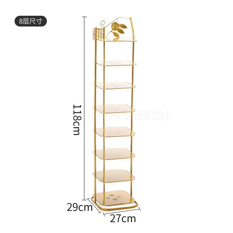 Золотая полка для обуви в скандинавском стиле, пылезащитный металлический многослойный компактный простой домашний экономичный шкаф для обуви - Цвет: ml4