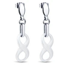 Нежные Черные белые керамические женские амулеты 8 Форма Помолвочные серьги-гвоздики ювелирные изделия для женщин леди