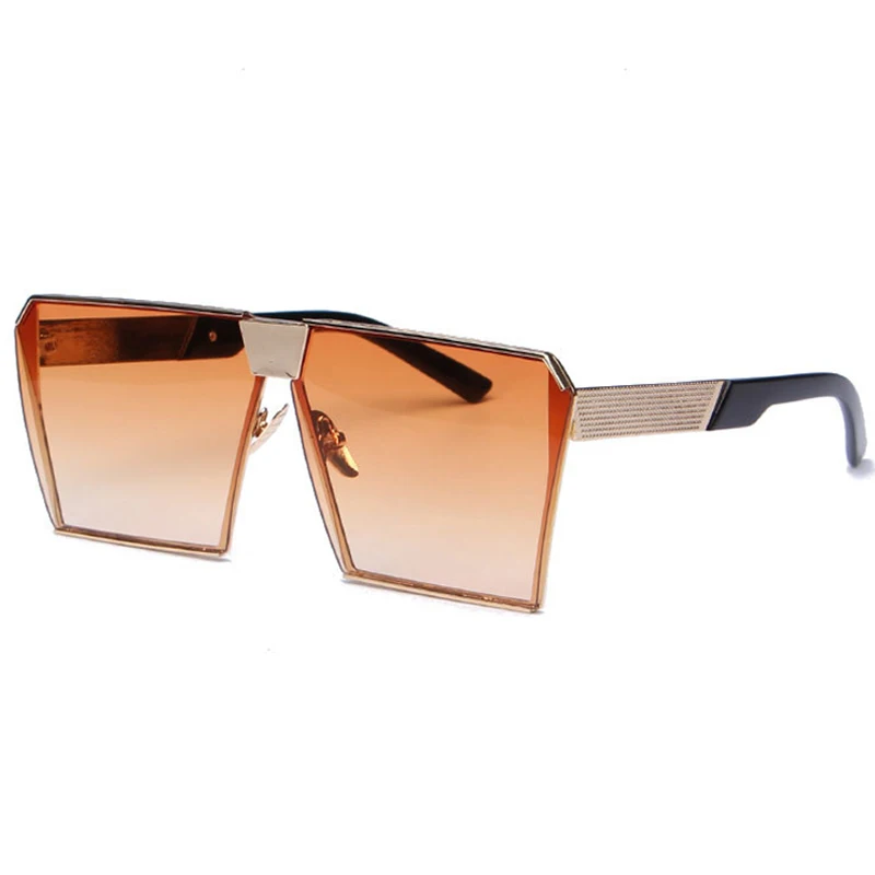 

Mixxar Vintage Oversized Square Rimless Sunglasses Women Men Mirror Flat top Big Glasses Brand Designer Lady Sun Glasses
