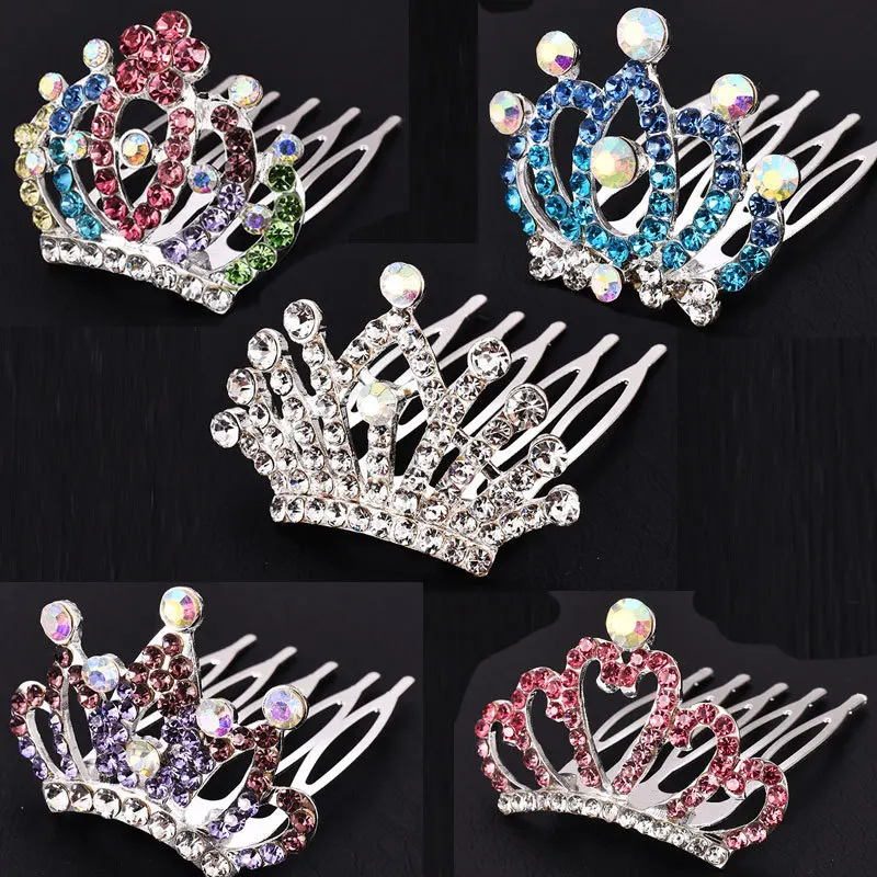 

M MISM Girls Princess Rhinestones Crown Hairgrip Hairpins Hair Accessories For Womens Ornaments Hair Clips Wedding Party Brides