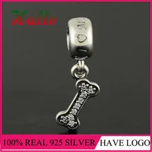 925 серебряные Животные Собака Кости шармы бусины для творчества подходят аутентичный бренд браслет серебро 925 оригинальные каменные подвески, качественная бижутерия