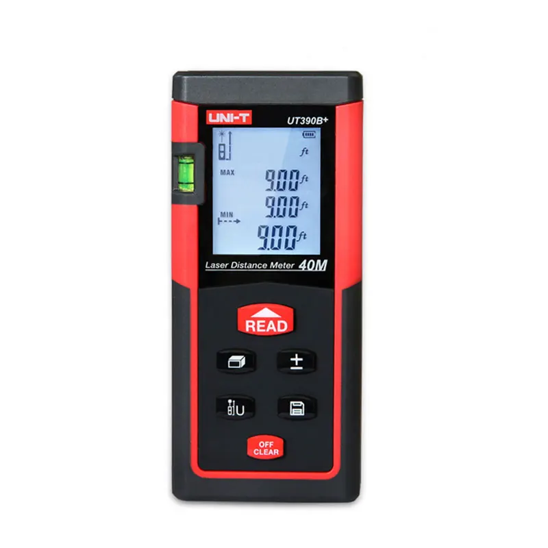 

UNI-T UT390B+ Digital Laser Distance Meter 40M Bubble Level Rangefinder Range Finder Tape Measure Area/Volume Laser Rangefinder
