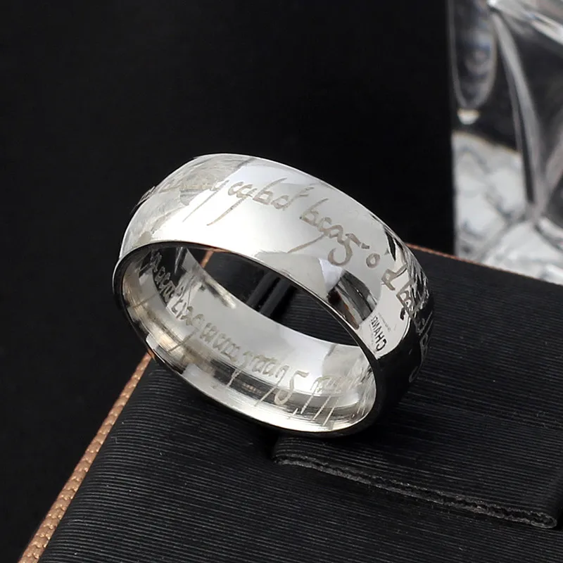 

8mm Midi Ring Tungsten One Ring of Power the Movie of Ring Lvers For Men Fashion Jewelry Wholesale Free Drop ship