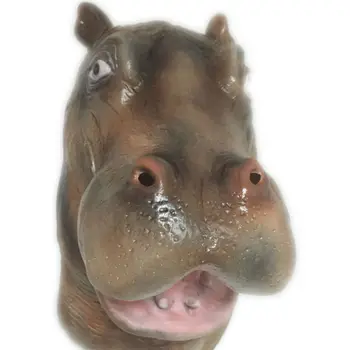 

Halloween Scary Hippo Latex Mask Full Face Tricky Hot Animal Rubber Masks Masquerade Party Cosplay Costume props Adult Size