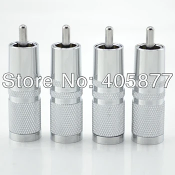 

HiFi RCA Rhodium Plug 8mm Cable Audio Phono Copper Connector