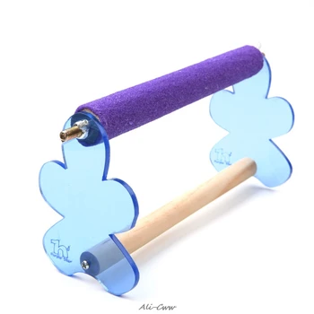 

Pet Bird Parrot Acrylic Paw Non-slip Wooden Grinding Stand Perches Training Toy