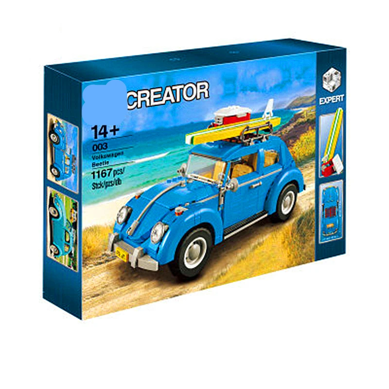 Technic Series 10252 Technic Model  Beetle Model Building Blocks Bricks Blue Car Toy Kid Gift Set