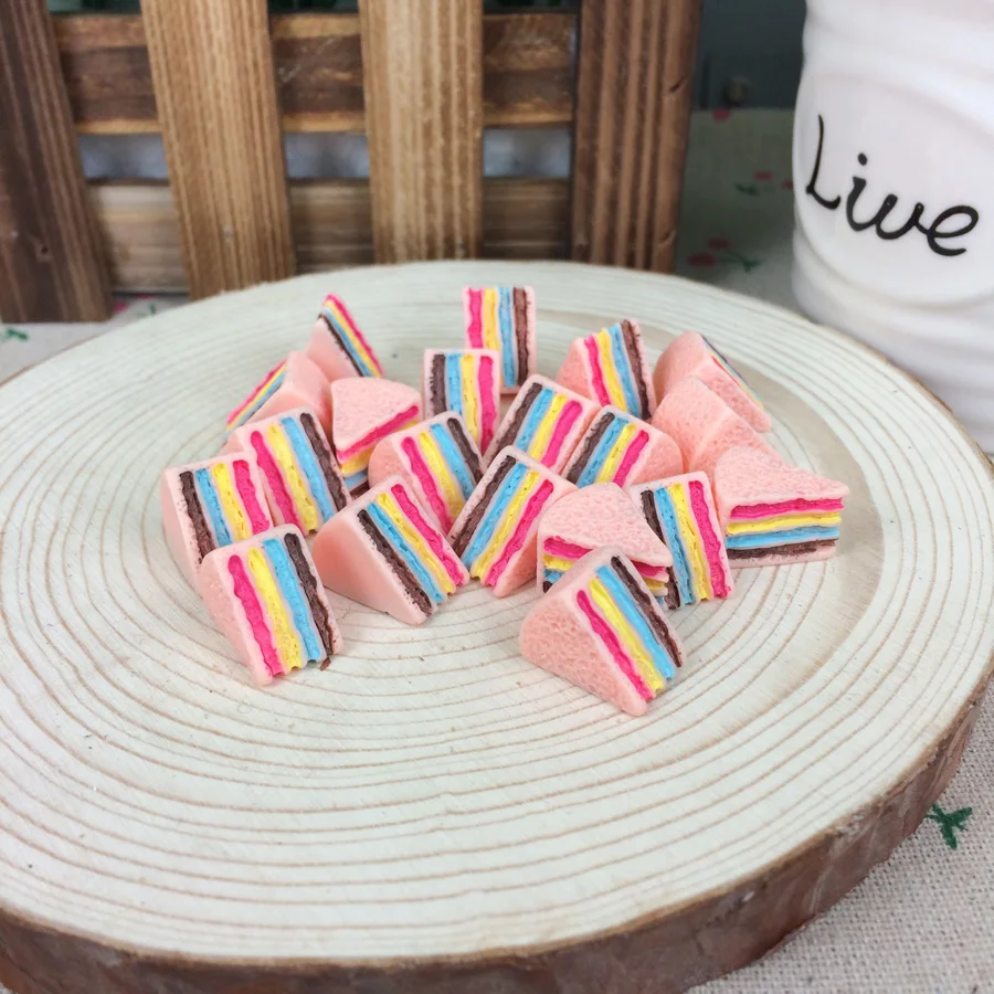 

Kawaii Flatback DIY Fake Sweets Pink Cake Resin Cabochons Flat Back Scrapbooking Accessories Charm Crafts Making:13*15mm