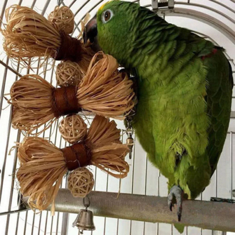 Животное натуральный Лафит трава Conure петух птица игрушка клювоточка для попугая кусачки качели клетки игральные игрушки