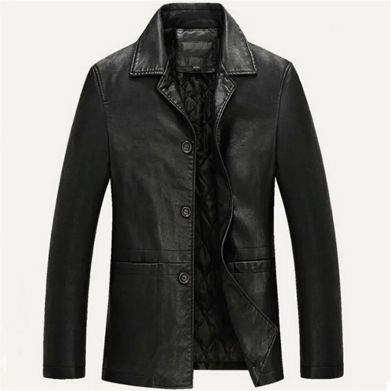 

Spring Autumn Men's Soft PU Leather Jacket Men Motorcycle Bomber Jacket Faux Leather Jacket Men Business Casual Coat Jaqueta 4XL