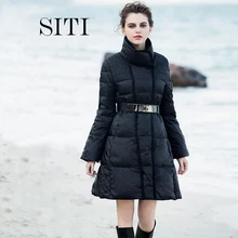 women down warm super long gift belt coat jacket parka zipper fashion new winter outerwear tailor collar plus size thick