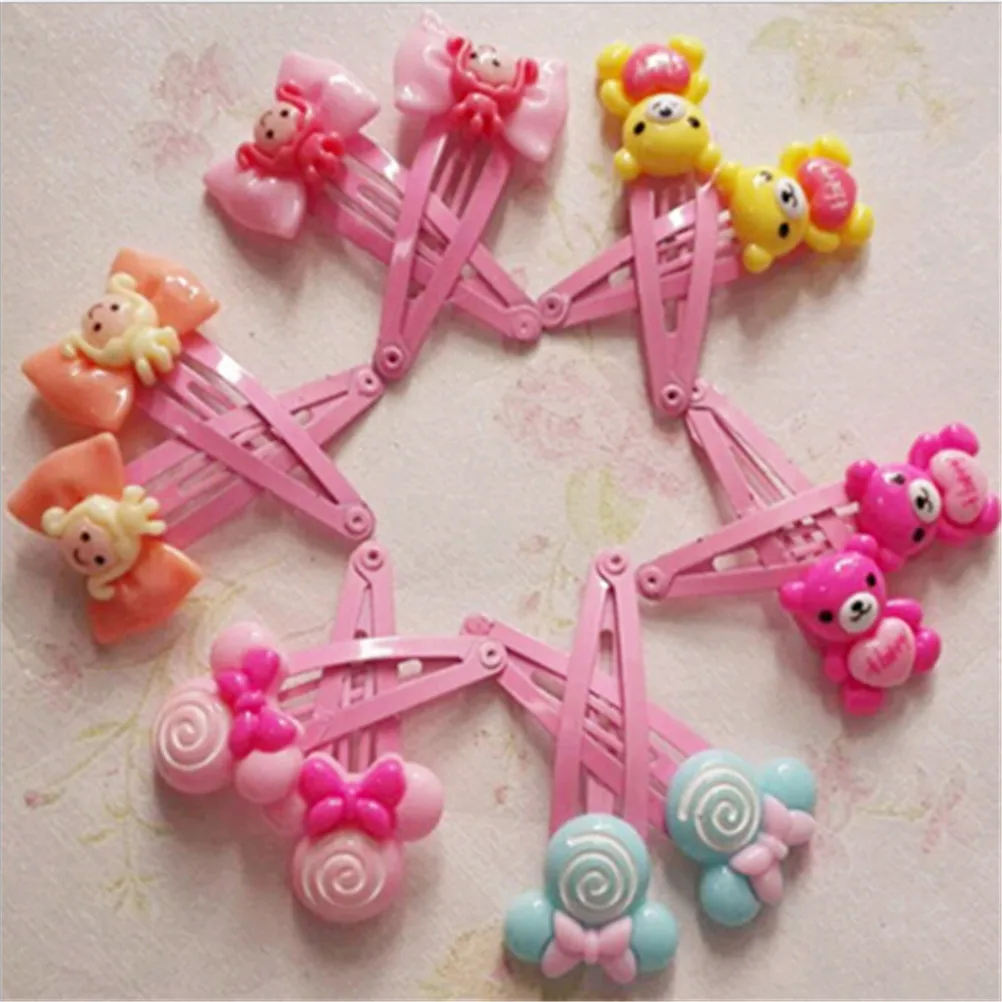 

10 Pcs/set Kids Children Animal Hair Clip Flower Barrette Cute Bear Hairpin Accessories For Girl Headwear Bow Hairgrip Hairclip