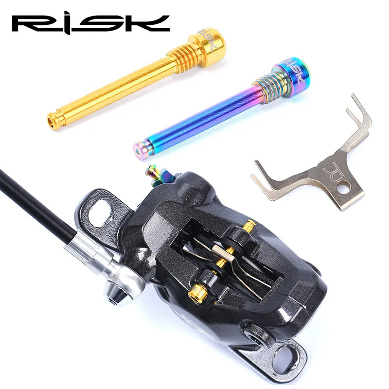 RISK 2Pcs M4x26mm Titanium Alloy Bolts Mountain Bike Oil Disc Pad TC4 Ti Screw RISK 2Pcs M4x26mm Titanium Alloy Bolts Mountain Bike Oil Disc Pad TC4 Ti Screw