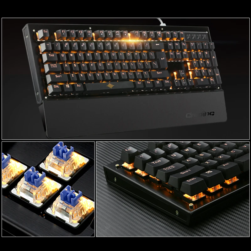 104 Keys Wired K29 Usb Mixed LED Backlit Ergonomic illuminated Mechanical Gaming Keyboard Gamer Mul