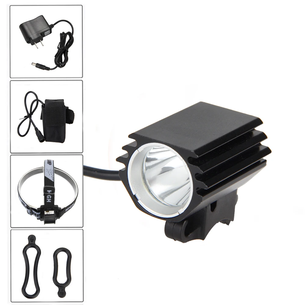 Flash Deal Portable Mini Lamp 3000 LM  XM-L2 LED Headlamp 4 Modes Front Bike Light Camping Torch with Battery Pack 0