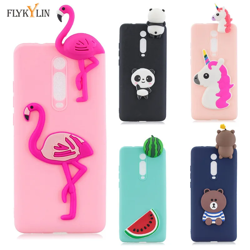

Silicone Case on For Xiaomi Redmi Note 7 Note7 Pro Back Cover for Coque Xiaomi redmi K20 K 20 Pro 3D Flamingo Soft TPU Skin case