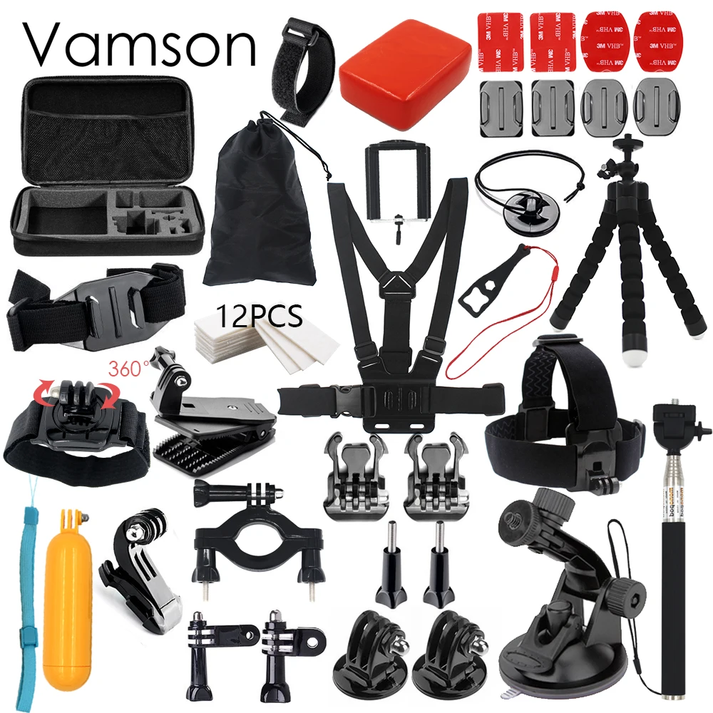 

Vamson for Gopro accessories kit mount for gopro hero5 4 3+Black Edition for SJCAM Camera for xiaoyi chest tripod