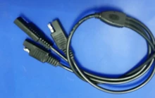 UPS DHL FEDEX Free 100pcs/lot SAE To 3pcs SAE Solar Car Battery Panel Charger Cable LED Lights Cable 20AWG Cable 50cm