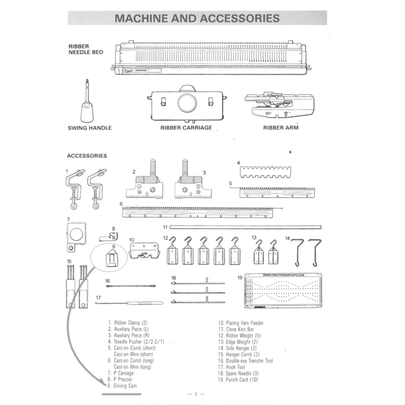 Driving Cam for SRP60 SRP60N SRJ70 Silver Reed Studio Ribber Knitting Machine