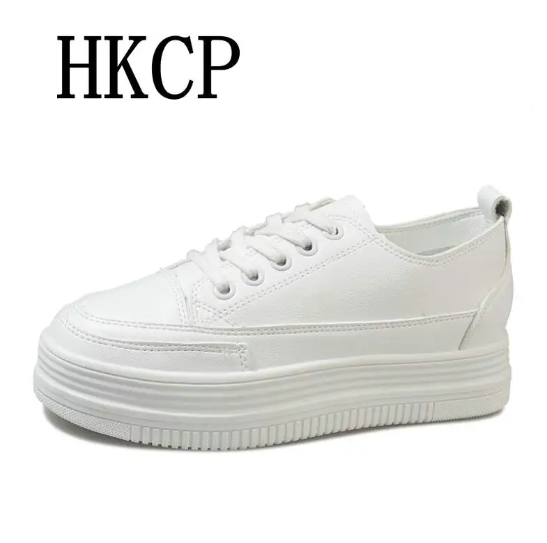 

Small white shoes women's height increasing Lace-Up casual shoes spring autumn magic stickers flat platform sneakers zapatillas