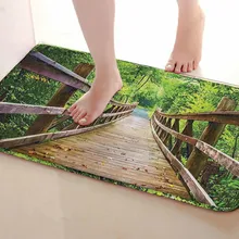 Деревянный мост Стиль Коврик для ванной комнаты, смешной Противоскользящий коврик для ванной, занавески для душа s аксессуары, соответствующие вашей душевой занавеске