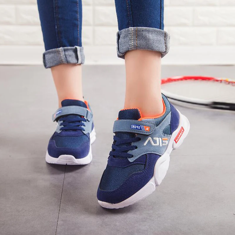 2019 ربيع جديد صبي تنفس اللون مطابقة رياضية الأطفال احذية الجري الفتيات شبكة تنفس أحذية رياضية