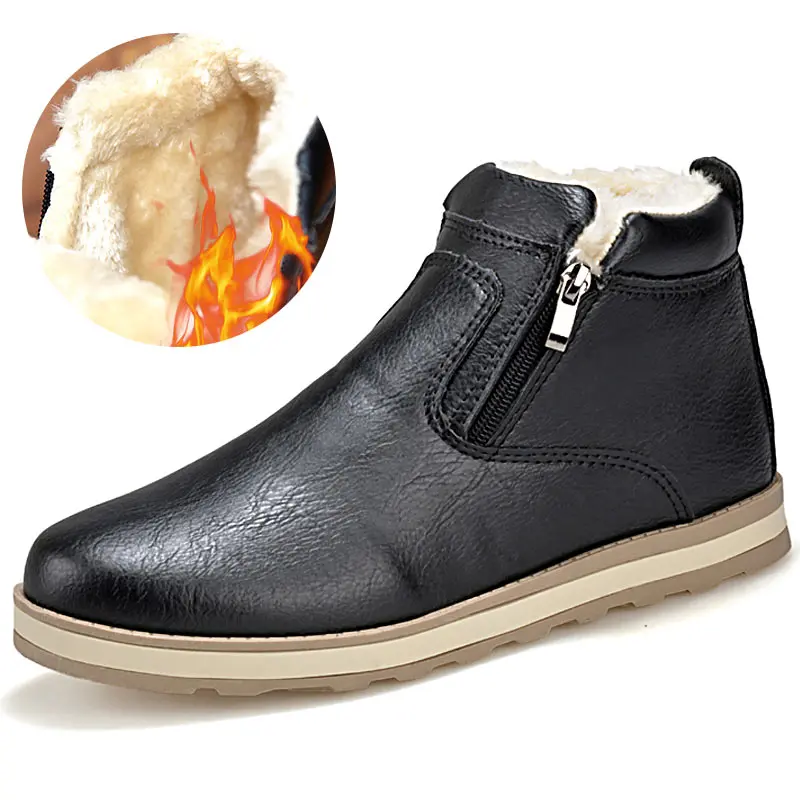 

Winter Winter Men Snow Boots Waterproof Quality Fashion Casual Shoes Male Warm Fur Plush Inside Boots Black Blue Masculina Botas