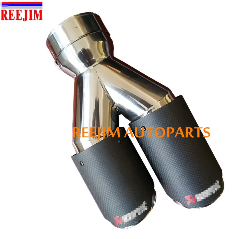 

REEJIM Akrapovic exhaust Car Carbon Exhaust Tip exhaust pipe muffler tip Inlet 76mm( 3") Outlet 3 inch(76mm) car-styling