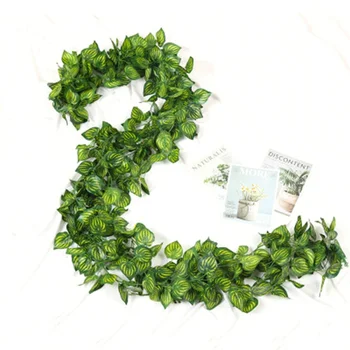

Simulation Grape Leaf Artificial Plant Vine Artificial Green Leaf Rattan Decoration Festive Decoration 5PCS