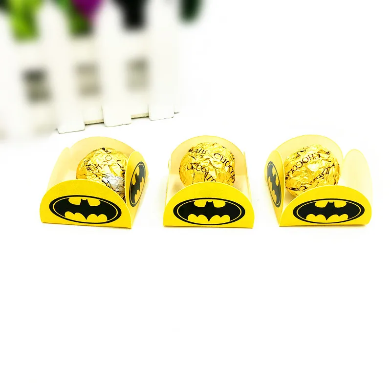 10 шт./лот Бэтмен тема кекс держать шоколадный бумажный чехол Бэтмен тема обертки для пирожных шоколадная коробка Бэтмен тема Подставка под шоколад - Цвет: Batman1