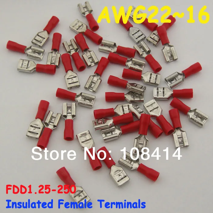 

Lead Selection 22~16AWG Solderless Female Insulated Crimp Terminal and Connectors, FREE SHIPPING