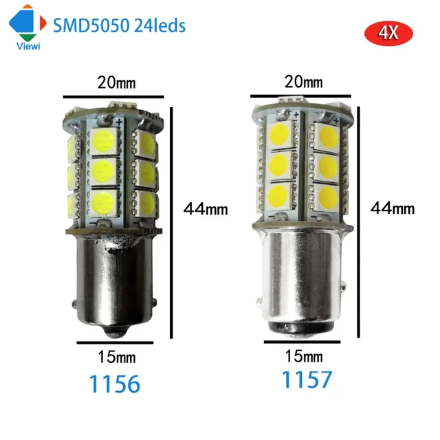 4pcs 1156 1157 P21W led car light Auto bulb 12 volt turn lights 12v