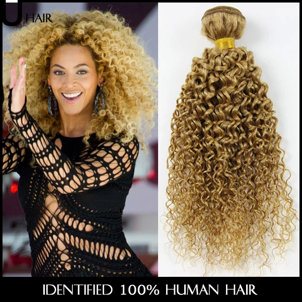 Blonde Curly Hair Extensions Virgin Peruvian Blonde Hair Weft 4PCS Wavy