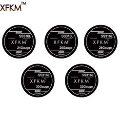 Xfkm 10 м/roll SS316L 24 26 28 30 32 калибровочных RDA РБА ввиду распылитель нагрева провода электронных сигарет из нержавеющей стали нагревательный