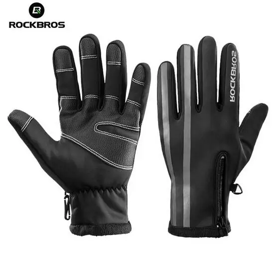 

ROCKBROS Cycling Winter Touch Screen Bicycle Gloves Warm Rainproof Full Finger Bike Windproof Mittens MTB Road Bicycle Gloves