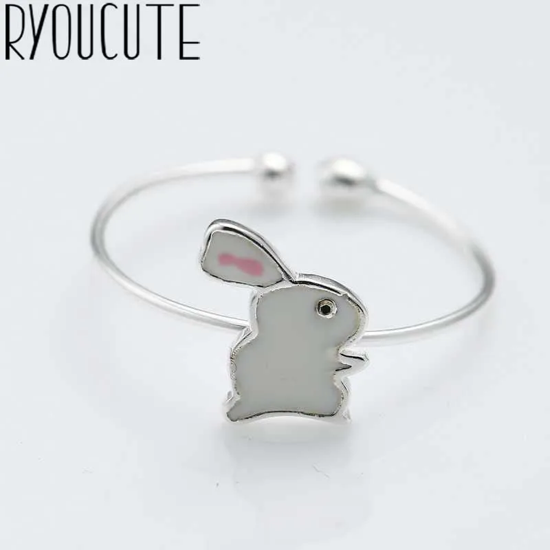 

Bohemian Vintage 925 Sterling Silver Rabbit Rings for Women Wedding Trendy Jewelry Large Adjustable Antique Rings Anillos