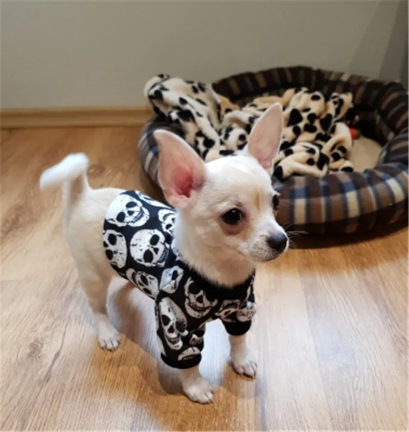 Skull Dog Clothes Autumn Winter Dog Clothes for Small Dog Pet Coat Jacket Outfit shih tzu Yorkies  Puppy Chihuahua Quilted Dog Clothing  20