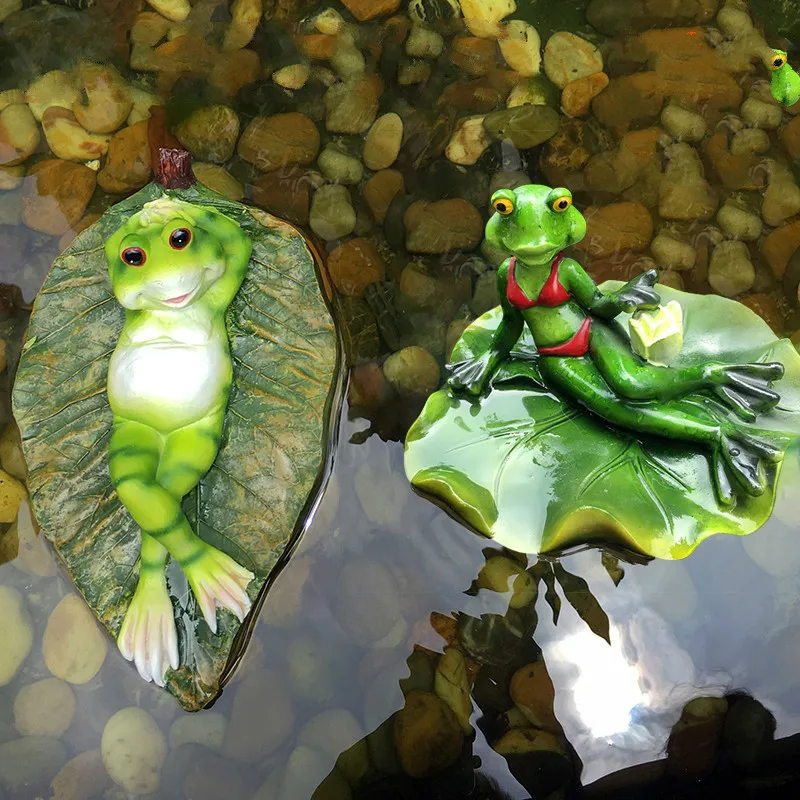 New Creative Garden Pond Frog Floating Ornaments Home Decorative Landscaping Aquarium Decoration Animal