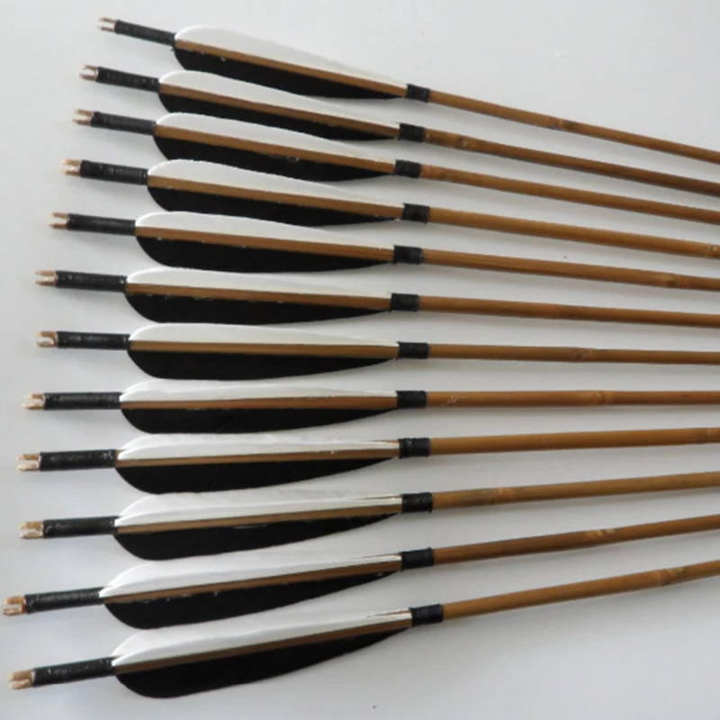 

6/12pcs Factory Wholesale Linkboy Bamboo Arrow 5'' Turkey Vanes Recurve Bow Hunting and Shooting