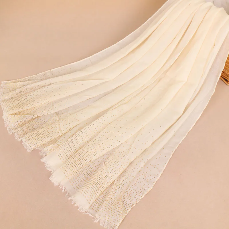 Женская брендовая модная однотонная бронзовая золотая цепочка в горошек шаль из вискозы шарф мерцающий Блестящий шарф пашмины Sjaal мусульманский хиджаб снуд