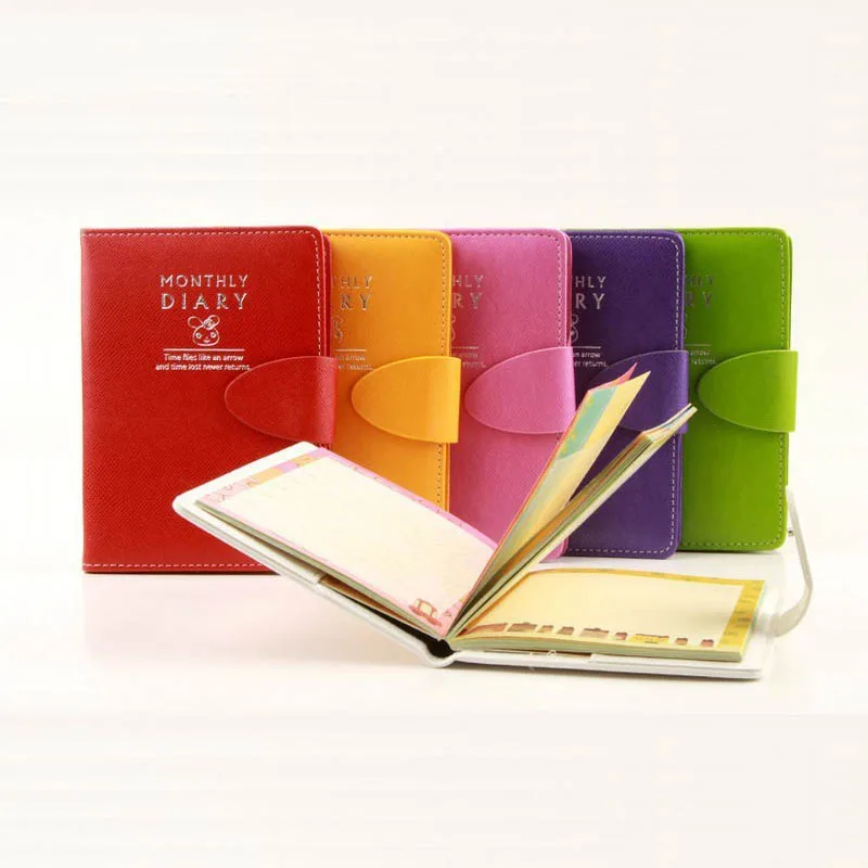 

Cute Planners Weekly Planner A6 organizer Leather notebook Paper 64 sheets Diary Notepad Office School Supplies Gift
