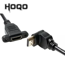 HDMI2.0 4K* 2K короткий вниз вверх угол 90 градусов HDMI мужчин и женщин удлинитель HDMI Панель Крепление с винтовым отверстием для psp HDTV