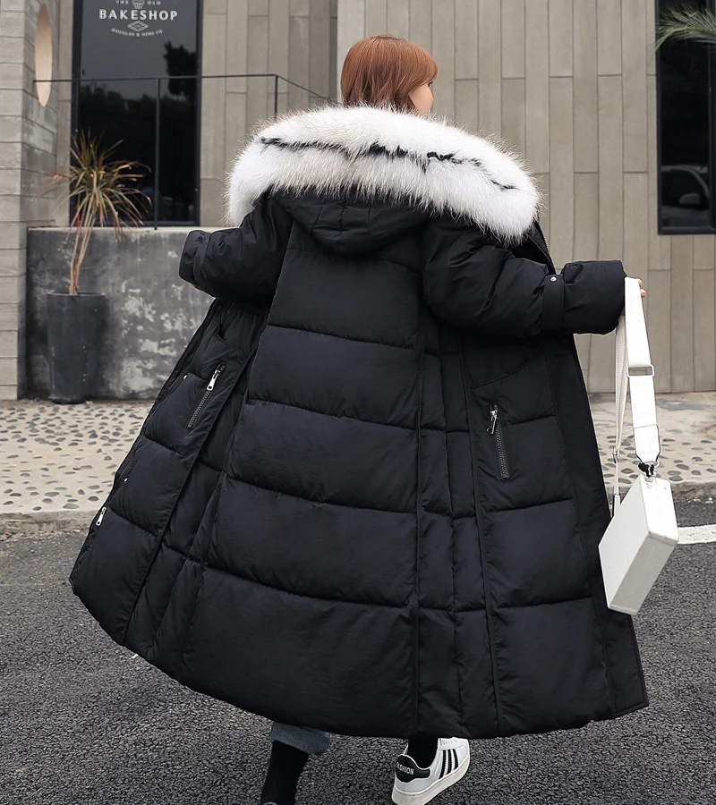 Новое поступление, женская зимняя куртка с толстым мехом, с капюшоном, теплая Женская длинная парка, стеганое пальто, высокое качество