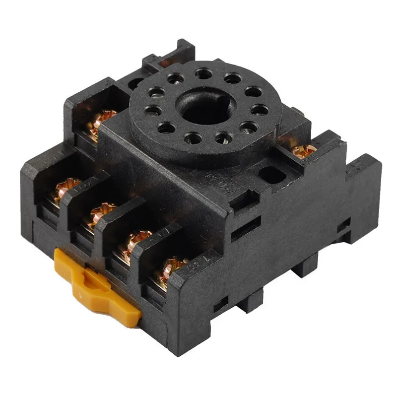 2Pcs 8PFA 10A 300VAC 8 Round Pin Rail Mount Power Relay Socket Base for JS14